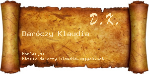 Daróczy Klaudia névjegykártya