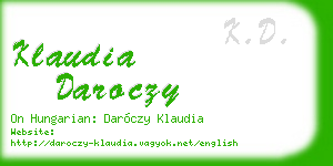 klaudia daroczy business card